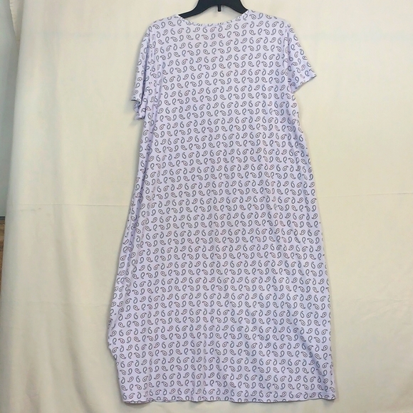 Lands End Paisley Print Light Purple Night Gown Dress Sz XL - Picture 5 of 5